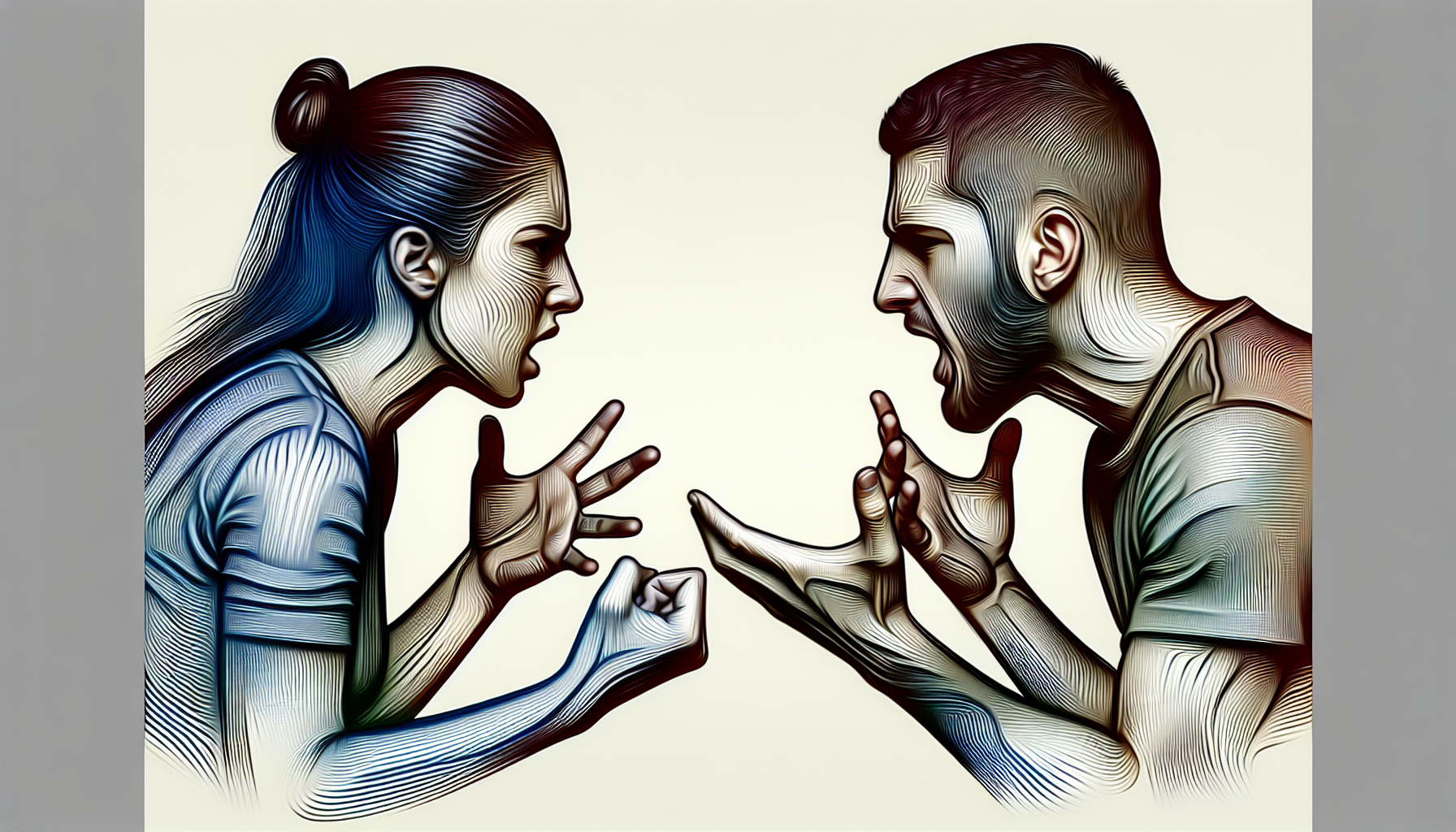 言い争っている2人の人物