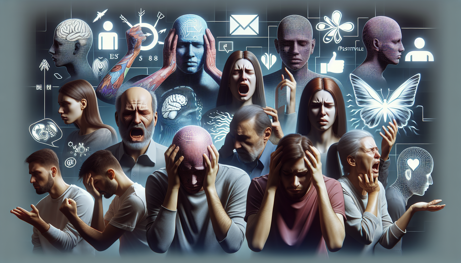 様々なストレスを抱える人々