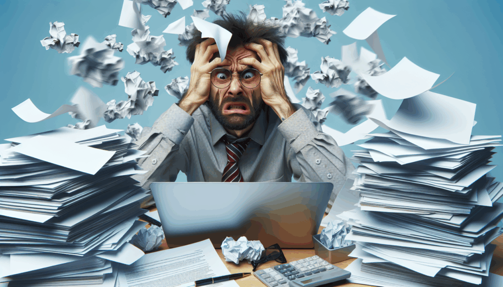 多すぎるタスクに追われて焦っているサラリーマン