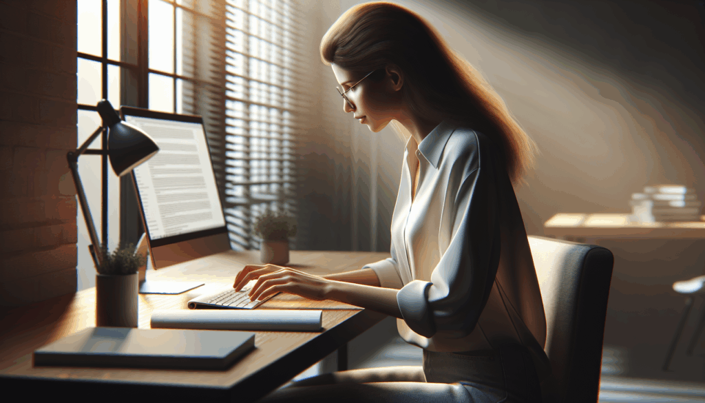 オフィスでパソコンに向かっている女性