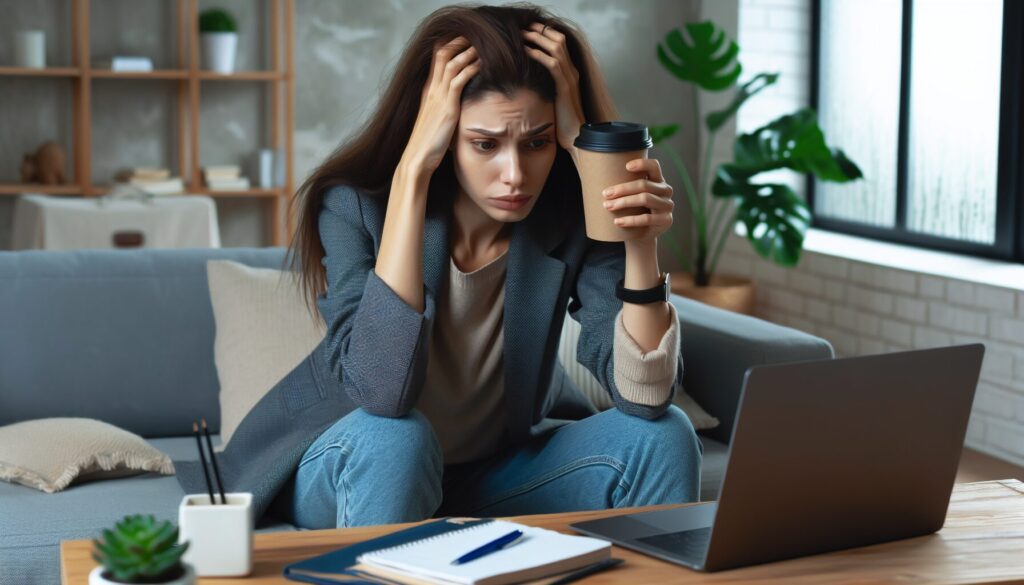 日常生活の中で不安を感じる女性